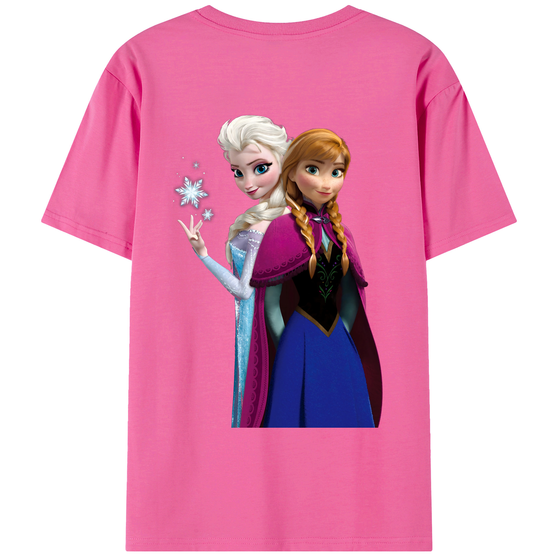 （画像用） アナと雪の女王 アンナ エルサ Frozen Anna Elsa レディース半袖Tシャツ(バックプリント)